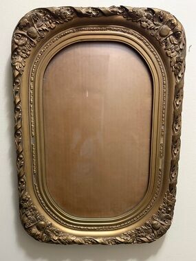 Bubble Glass Gold Wall Frame - Vintage/Antique